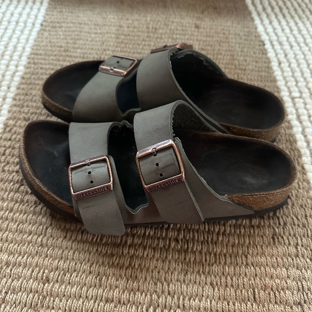 Birkenstock Arizona Slide Sandal Gray Suede Women size 5